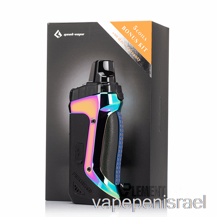 Vape Israel חד פעמי גיק Vape Aegis Boost 40w Pod Mod Kit Le Bonus Kit - Rainbow